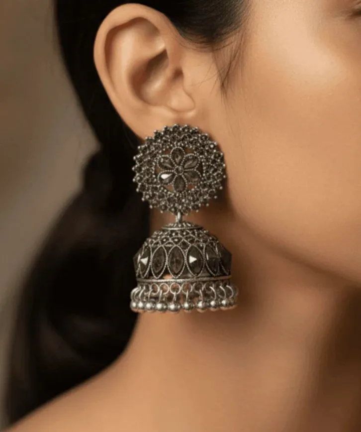 Silver Oxidized Jhumka