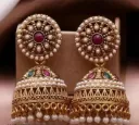 Premium Gold-Plated Pearl Jhumka Earrings for Women
